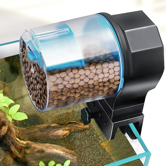 Automatic Intelligent Fish Feeder for Aquarium and Turtle Tanks, Fish Feeding Device with High Capacity Storage, Household Aquarium Feeder Suitable for Vacation and Daily Use