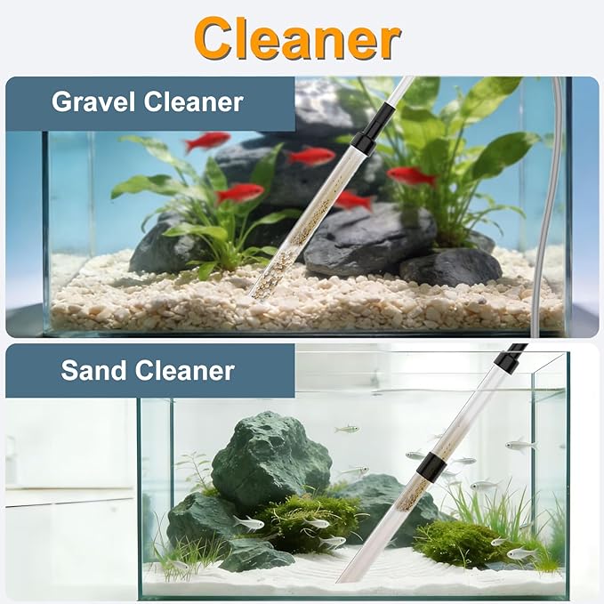 Carefree Fish Aquarium Siphon Gravel Cleaner 6Ft Hose Tank Water Changer Sand Vacuum Multifunctional Cleaning Tools Fish Feeding Tube Coral Feeder Pipette Upgraded Turkey Baster