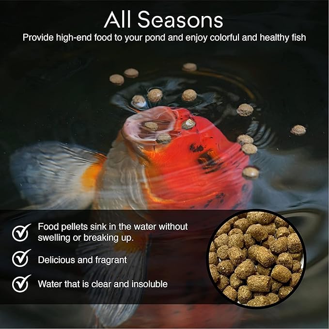BIG Kahuna Koi Fish Food for Ponds 4.5lbs - Koi Food for Pond Fish Food Pellets – 3/16-1/4 Floating Pond Pellet
