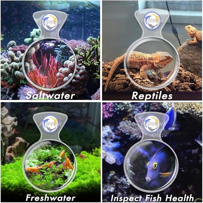 FL!PPER Flipper DeepSee Viewer MAX 5" Coral and Fish Magnifier for Reef Tank and Freshwater Aquarium Photography and Videography - Magnetic Magnifying Glass