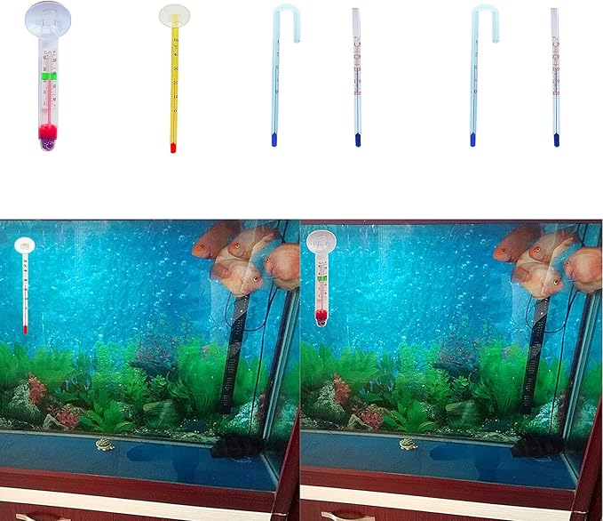 Fish Aquarium Liquid-in-Glass Thermometer Type Cane-shape Thermometer Temperature Meter, Wall hook 1cm wide