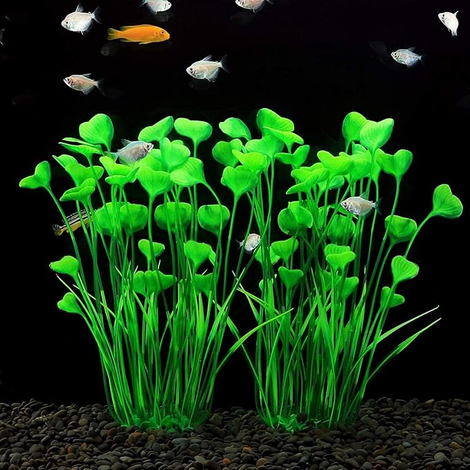 MyLifeUNIT Fish Tank Plants, 12 Pcs Artificial Aquarium Plants for Decorations Bundle
