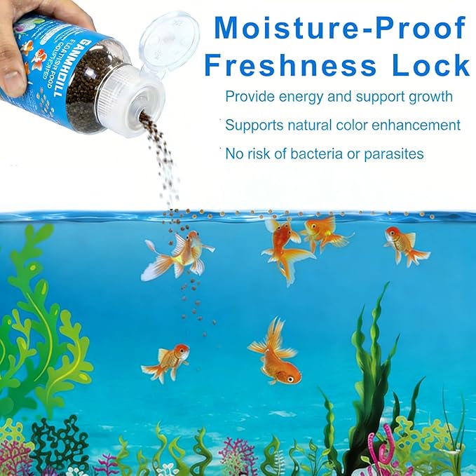 Pond Fish Food - Natural Color Enhancing with Antarctic Krill & Spirulina, Clear Water Formula for Growth, Convenient Moisture-Proof Packaging, Suitable for Koi & Goldfish