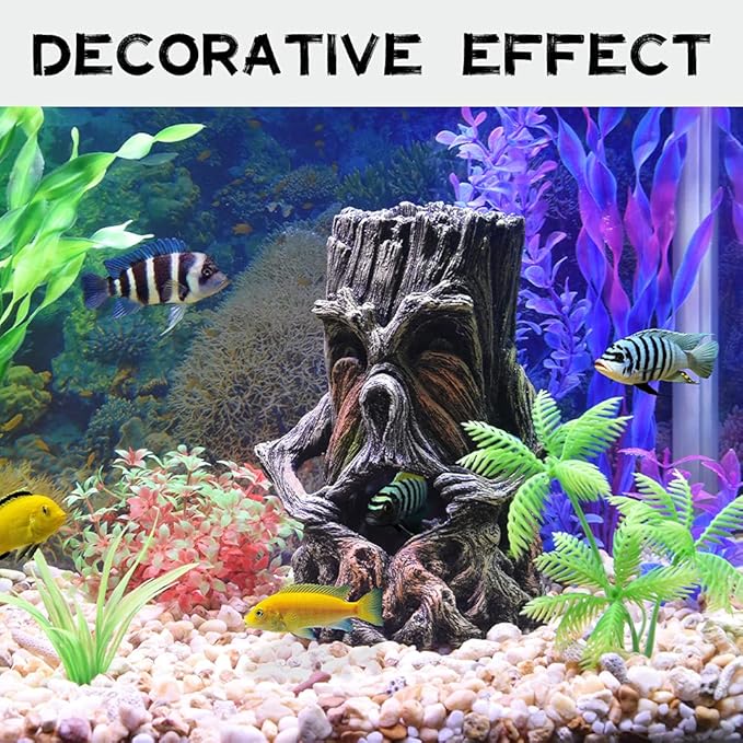 Fish Tank Decorations-Hollow Tree Trunk Aquarium Decorations Disney Aquarium Decorations for Betta Hideout Caves Large Aquarium Décor Thematic Ornaments