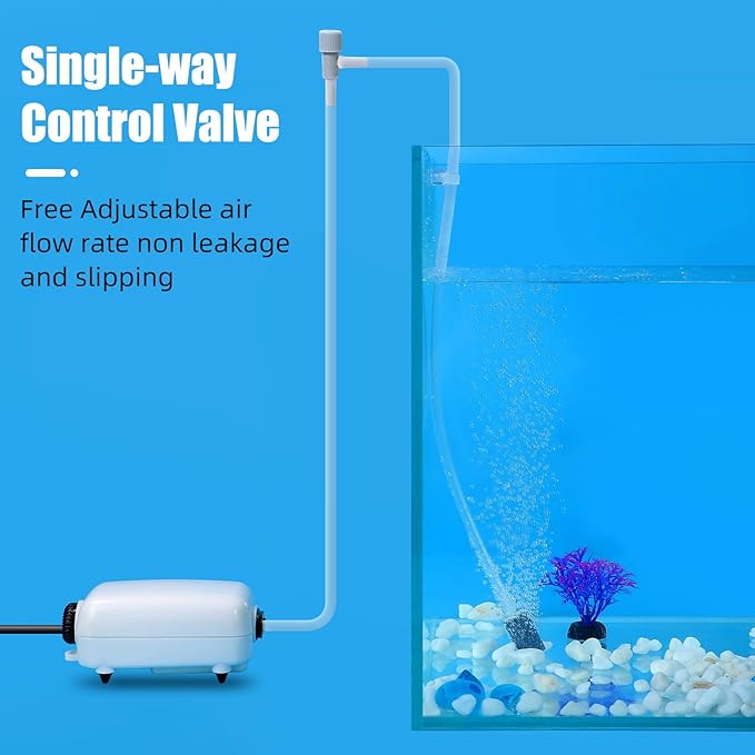 AQUANEAT Aquarium Control Valve 20PCS,Fish Tank 2 way Valves for 3/16" Airline Tubing, Plastic Air Regulator, for Aquarium Air Pump Accessories