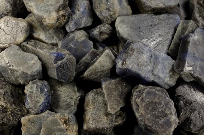 Fantasia Materials: 1 lb of Large Blue Sapphire Rough Stones from Brazil