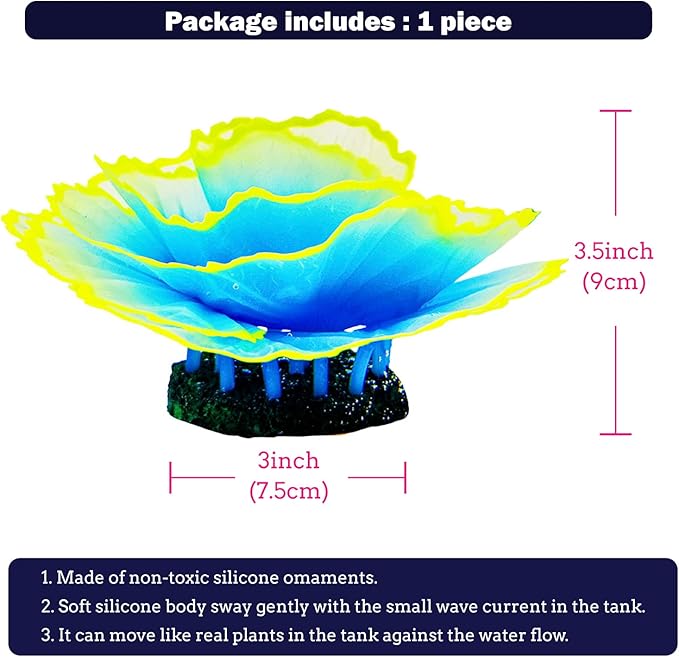 Dynamic Glow in The Dark Aquarium Decorations: Unleashing Visual Effects with Soft Silica Gel, Changing Lights, and Colorful Glowing Coral Ornaments for Enchanting Fish Tank Decor