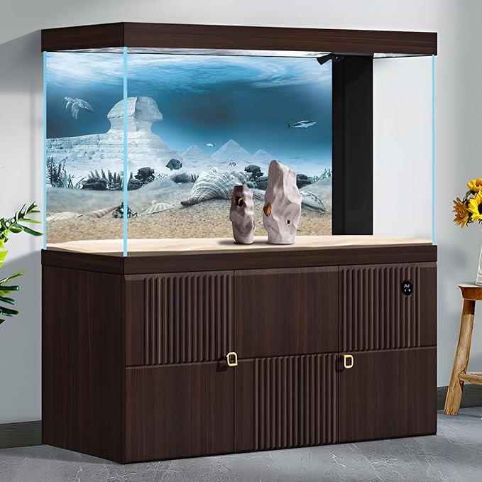 Aquarium Background Underwater Egyptian Sphinx and Pyramids Fish Tank Background Ocean Sea Bed Shells Coral Turtle Shark Tropical Marine Life Terrarium Backgrounds for Tank Decors 72x18in
