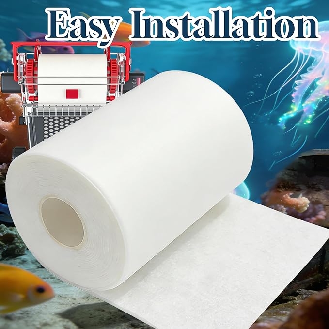 PurifyLogix Fleece Roll Replacement for Red Sea 1200, Efficient Filtration Media for ReefMat 1200, Ideal Filter Media for Coral & Reef Aquarium Maintenance, 115' Long * 6.7" High