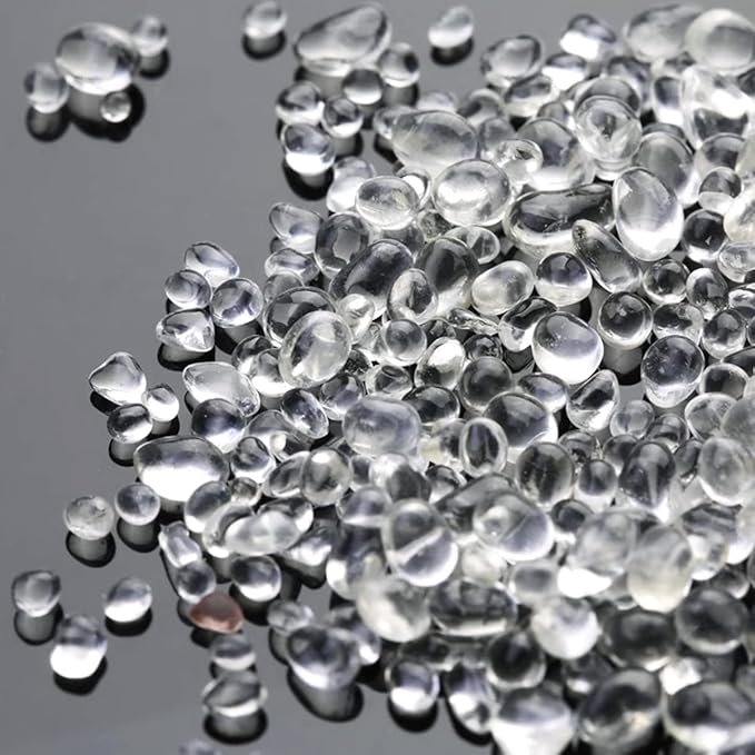 WAYBER Glass Stones, 1Lb/460g Irregular Sea Glass Dercorative Rocks Non-Toxic Artificial Crystal Pebbles for Aquarium Decoration/Vase Filler/Table Scatter/Handcraft/Jewelry Making/Gems Display, Clear