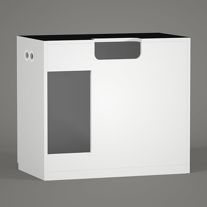 LANDEN Aquarium Wooden Stand and Cabinet for up to 55 Gal Tank, Fish Reptile Sea Salt WaterTank Stand, Nano Foam Leveling Mat Included, W35.5xD19.7xH31.5 in, Wooden Matte White Painted(Stand Only)