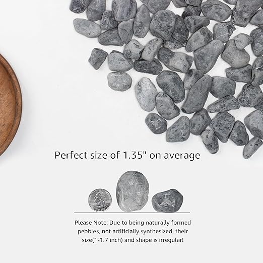 LOIOOJ Black Natural Gravel, 1-1.7 Inch Decorative Stones for Plants, Garden, and Landscaping – 20LB, Ideal for Walkways, Vases, Crafting, Home Decor, and Outdoor Landscaping