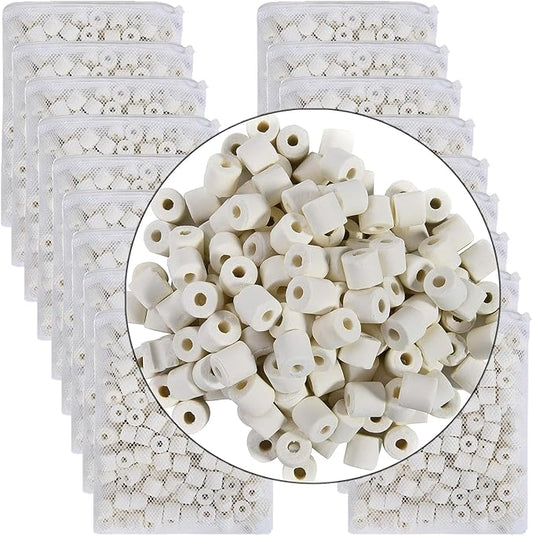 JIHAQUA Aquarium Bio Ceramic Rings 18 lbs Filter Media for Pond Fish Tank Canister Filter