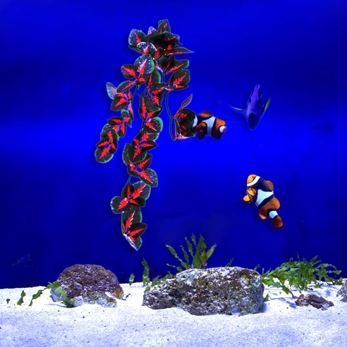 Mipcase Ornaments Plants for Artificial Decor Water Terrarium Red and Aquarium Underwater Inches Decoration Bearded- Pets Home Reptiles- Hanging Landscape