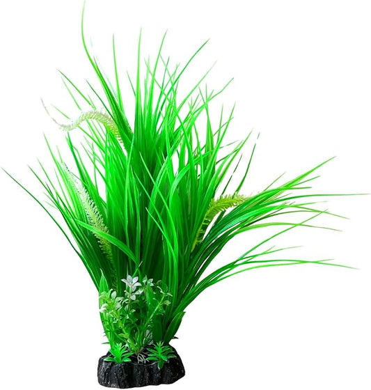 Saim 15inch Aquarium Plastic Plants Decorations,Green Landscaping Artificial Plant Used for Household and Office Aquarium Simulation Hydroponic Plants, Fish Tank Décor