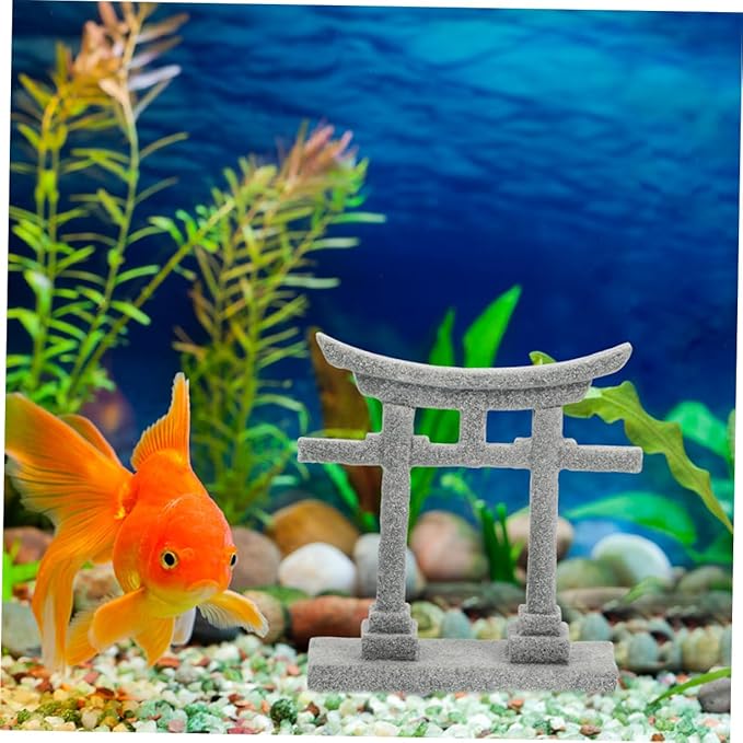 LIOOBO Landscape Zen Style Craft Torii Sculpture for Aquarium and Sand Table Decor