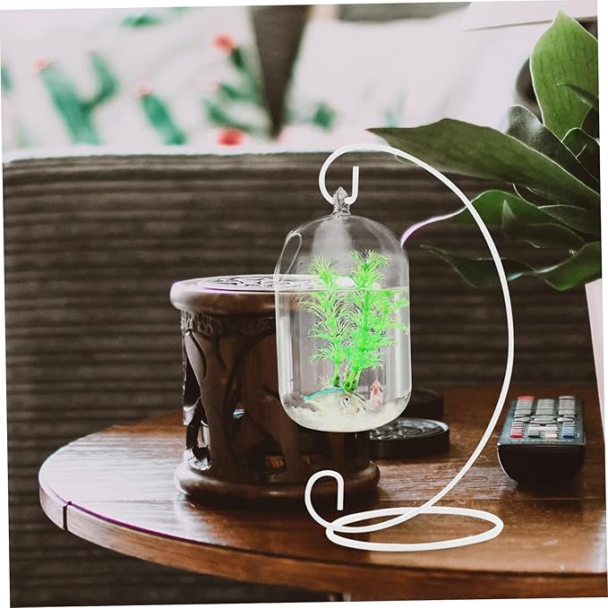 ARTIBETTER 15cm Suspended Transparent Hanging Glass Fish Tank, Infusion Bottle Aquarium Flower Plant Vase Flower Vase for Home Decoration 1pc (Transparent, Only The Glass Bowl)