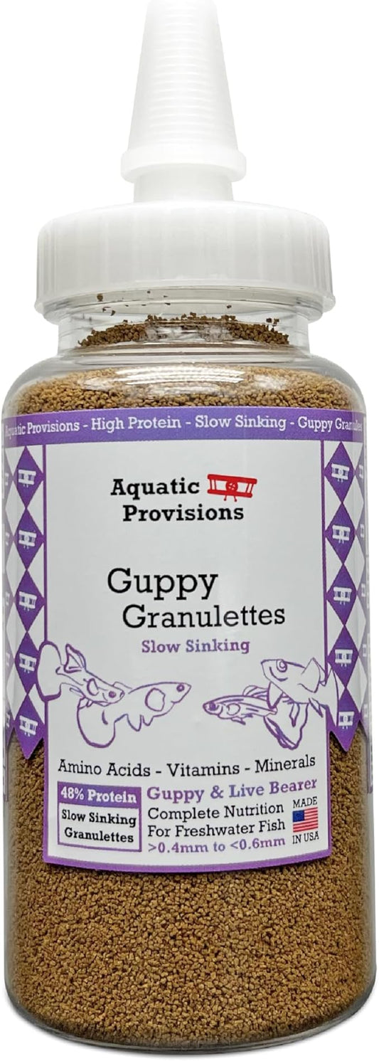 Aquatic Provisions Guppy Granulettes Fish Food 3.17 oz, for Guppies and Livebearer Freshwater Aquarium Species