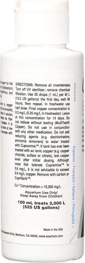 Seachem Cupramine Copper 100ml (Pack of 2)