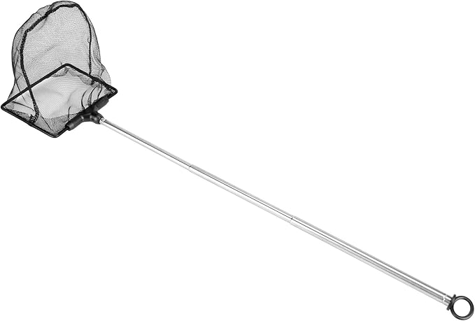 Lpraer Aquarium Fish Net with Extendable Stainless Steel Long Handle Fine Mesh Net for Fish Tank