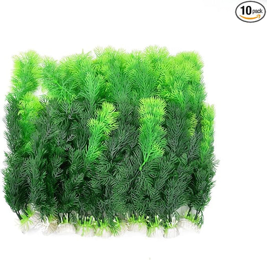 CNZ Aquarium Decor Fish Tank Decoration Ornament Artificial Plastic Plant Green 10pcs Grass 12-inch