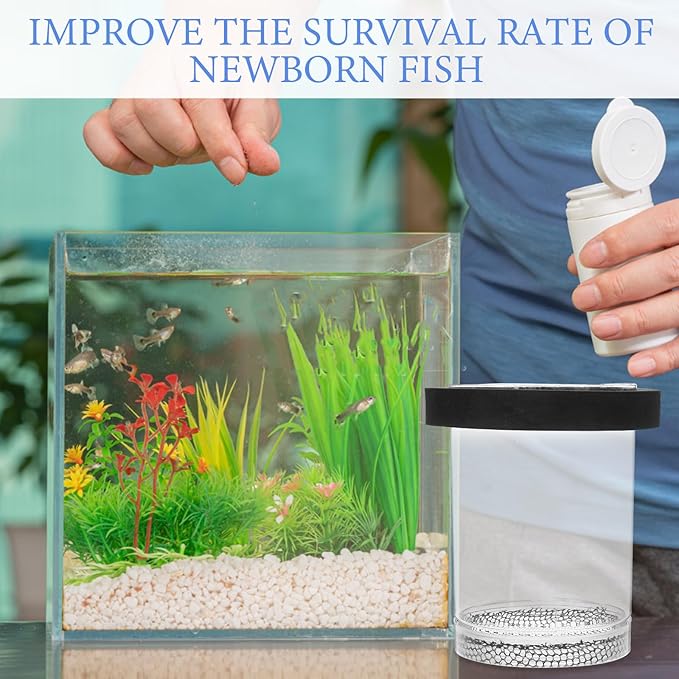 Ipetboom Floating Fish Breeding Box for Aquarium Tank - Plastic Hatching Box with Mesh Net for Baby, 5.9 X 3.9 X 3.9 in