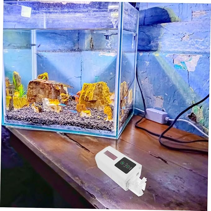 HOMSFOU Automatic Fish Tank Feeder with Intelligent Timer Aquarium Feeding Tool for Turtles and Fish for Vacation and Daily Use