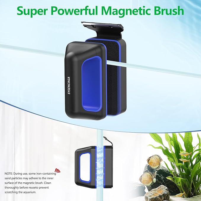 Aquarium Magnet Glass Cleaner, Double-Sided Detachable & Floating Algae Scraper for 0.2-0.6 Inch Fish Tank Glass Cleaning, No Scratches (M)