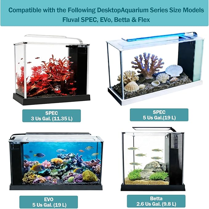 Premium Filter Media Replacement Kit | Compatible with Fluval SPEC, EVO, Betta & Flex Desktop Aquariums | 2 Sets: 2 Carbon Refills, 2 Foam Filters, 2 Ceramic Rings, 1 Filter Cord