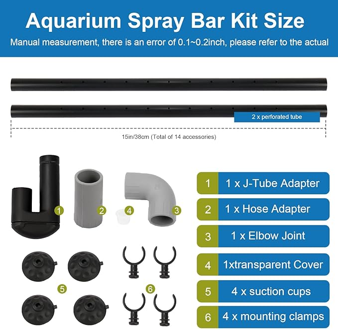 Aquarium Spray Bar Kit AHGA234 - Compatible with Hagen Fluval 06 & 07 Series Canister Filters, Optimize Water Flow, Aquarium Water Inlet Outlet Tube Kit for Freshwater/Saltwater Aquariums