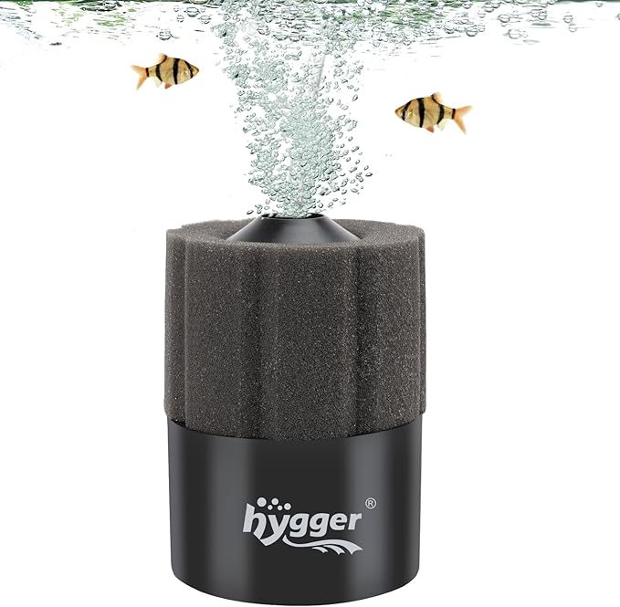 hygger Aquarium Sponge Filter 8-20 Gallon Small Fish Tank Filter for Turtle Breeding Fry Shrimp Snails Betta Air-Powered Filter with Reusable Biochemical Ball Spare Sponge Foam Filter