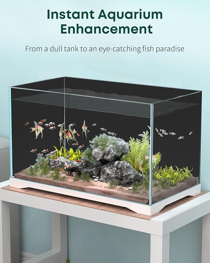 Pawfly Black Aquarium Background, 39.3" x 11.8", Static Cling Fish Tank Background Wallpaper, No Glue Reusable PVC Fish Tank Backdrop, Easy to Install Aquarium Décor Background, Fish Tank Decoration