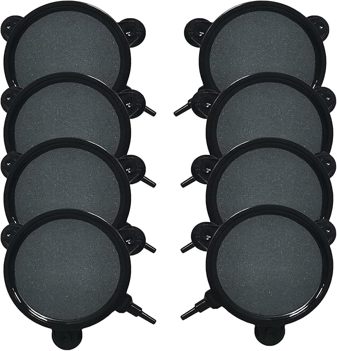 kathson 4.2 Inch Air Stone Disc Bubble Diffuser 8 PCS with Suction Cups Fish Tank Air Pump Round Dissolved Oxygen Airstone Decoration for Hydroponics Pond Aquarium Aquaponics