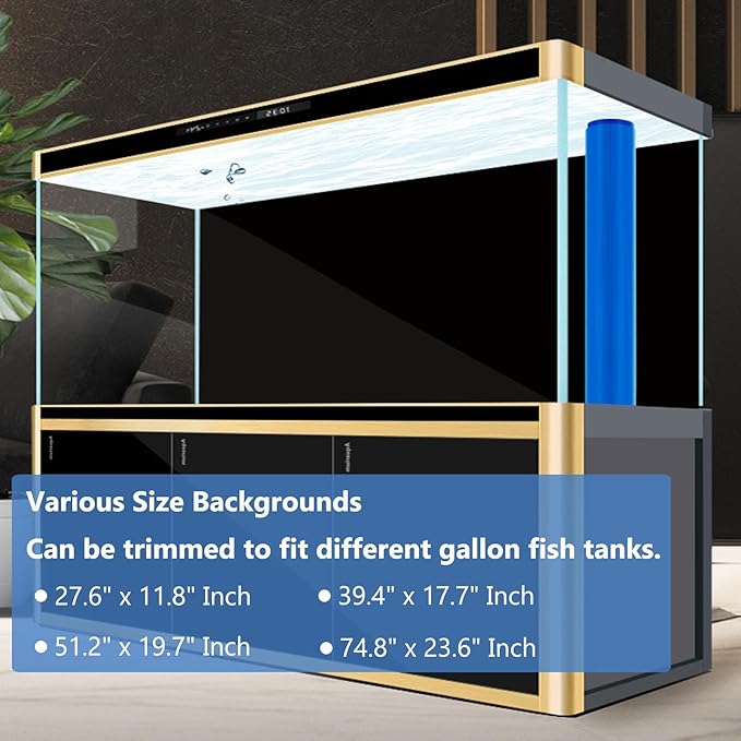 XCNO Aquarium Background Static Cling Black Fish Tank Background Wallpaper Fish Tank Backdrop Vinyl Aquarium Poster Background 39 x 18 in