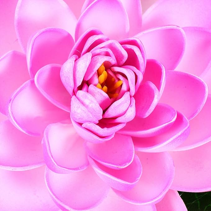 POPETPOP 6PCS Lotus Fake Pond Plants - Artificial Floating Water Lily Lotus Pool Decor - Realistic Water Lily Pads for Home Outdoor Patio Aquarium Wedding Party Decorations