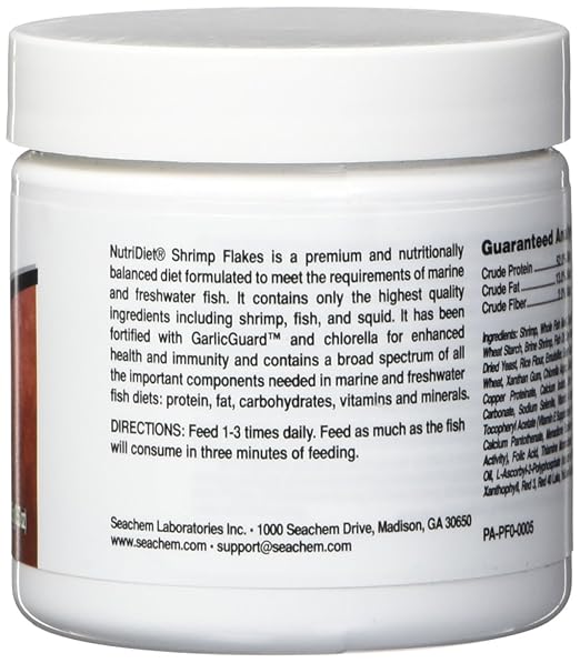 Seachem NutriDiet Shrimp Flakes - 15g/.5oz with probiotics