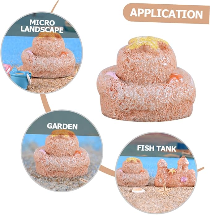 BESPORTBLE 6pcs Resin Crafts Decoration Sand Beach Ornament for Fish Tank Aquariums Style Landscape Accents for Home and Craft Projects