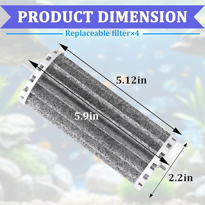 4PCS Aquarium Fish Tank Filters Compatible with Penguin 200 350 PRBW2350B, Penguin Bio-Wheel 200B 350B, Activated Carbon Aquarium Filter Cartridge Replacement, Hang-On Power Filter Replacement