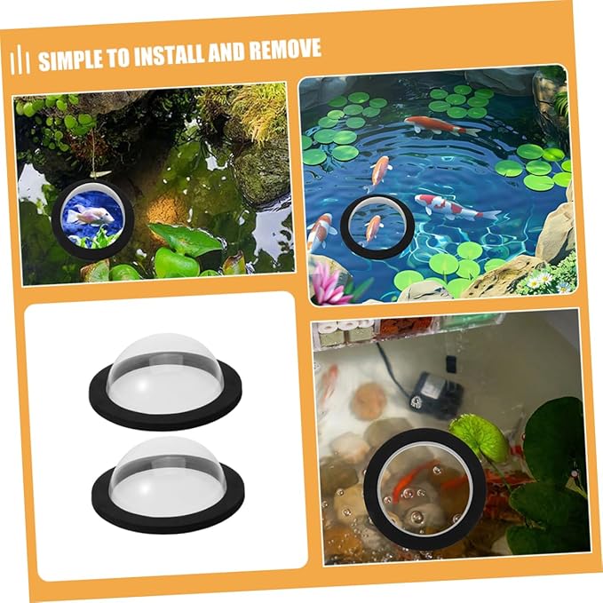 LIOOBO 2Pcs Clear Acrylic Floating Fish Dome for Garden Outdoor Fish Sanctuary Cover Easy Installation for Observation and Relaxation
