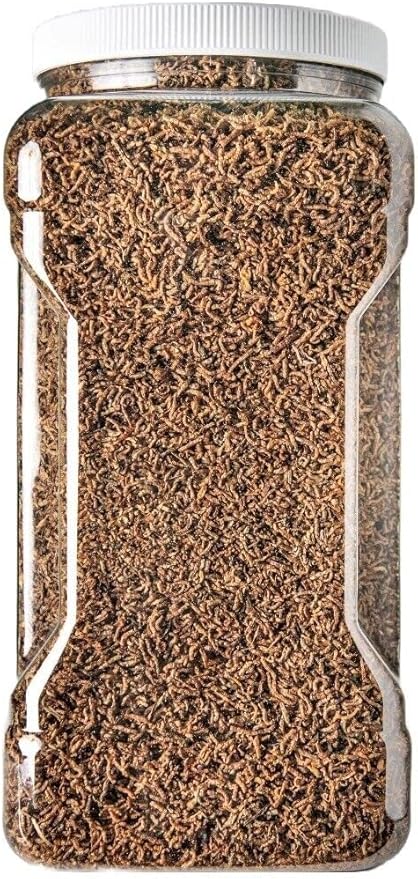 Bloodworms, Grade A Freeze Dried Bloodworms for All Tropical Fish, Cichlids, Discus, Tetras, Goldfish, Bettas, Angel Fish, Marine Fish... 2oz Small Jar
