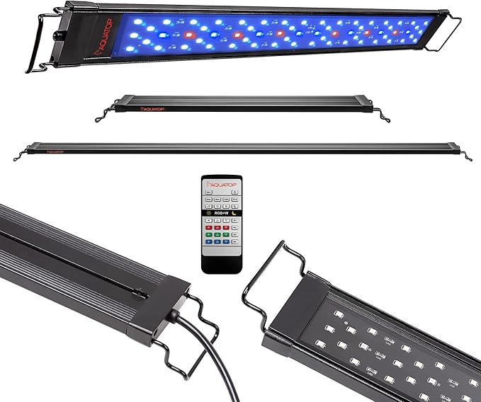 Aquatop SkyAqua Marine LED Saltwater Aquarium Light, 14000K Spectrum – Fits 12-18-Inch Tanks, 3 Position Toggle Switch & Included Remote Control, Aquarium Lights for Fish Tanks, UL & CSA