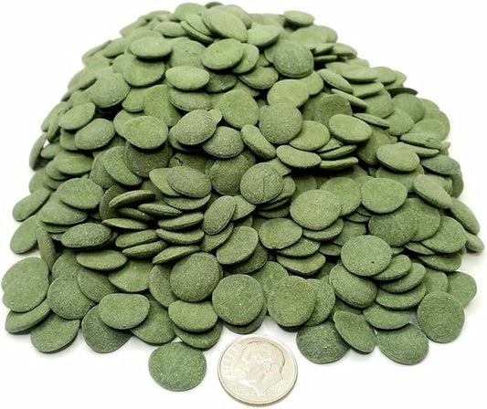 Sinking 12mm - 1/2" Spirulina Algae Wafers, Ideal for All Bottom Fish, Plecos, Shrimp, Snails, Crayfish, All Herbivorous and Omnivorous Tropical Fish...2-lb Jar