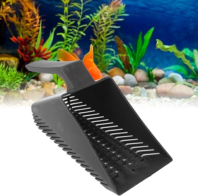 Aquarium Gravel Sand Shovel Strong Construction Clean Pan Scoop Plastic Strainer Easy Cleaning Black Aquarium Fish Tank Garden Sand Scraper