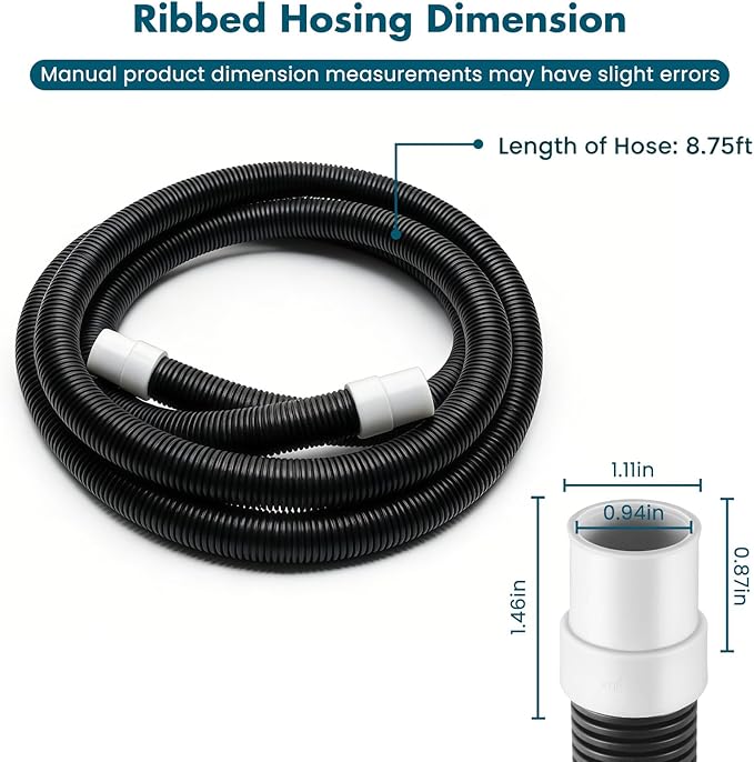 A20236 Ribbed Hosing Replacement for Fluval FX2/FX4/FX6 Canister Filters, 8.75 Ft Aquarium Tubing for Freshwater and Saltwater Aquariums