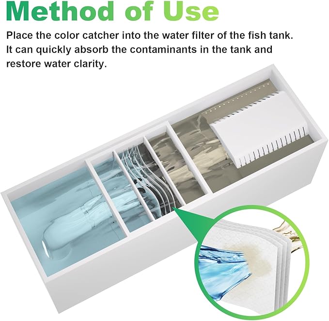Make Cloudy Water Crystal Clear, Aquarium Filter Sheets for Water Filtration,100 Count, with All Types of Filters on the Market