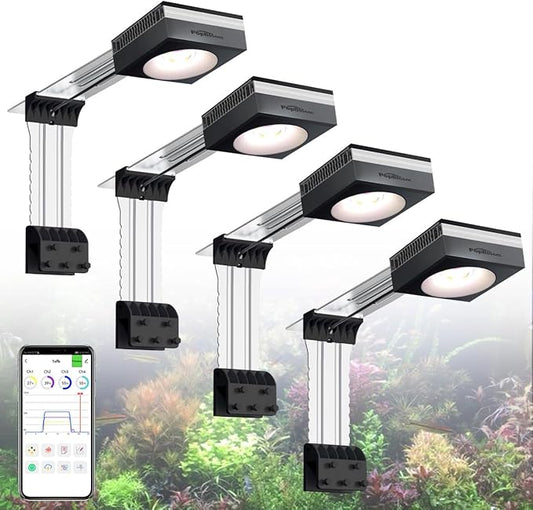 4PCS PopBloom RL90 Led Aquarium Fish Tank LED Planted Light Freshwater Aquarium Lamp for 96" 240CM Fish Tank Light with Smart APP Control