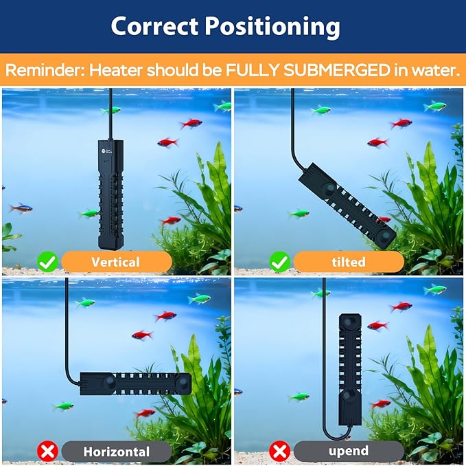 AquaMiracle Submersible Aquarium Heater with LED Digital Temp Display, Fish Tank Heater with Dry-Run & Over-Temp Protection, for Freshwater Saltwater Aquariums(300W/40-75Gal)