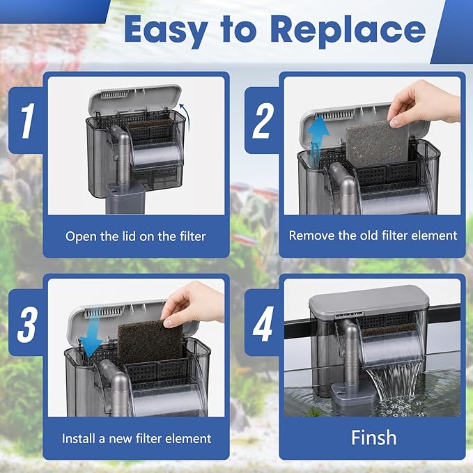 ENLOY Large Aquarium EcoRenew Filter Cartridges Replacement for Universal Aquarium Filter 50-90 Gallon, Fish Tank Filter with Activated Carbon, Fits Freshwater and Saltwater Aquariums, 12 Pack
