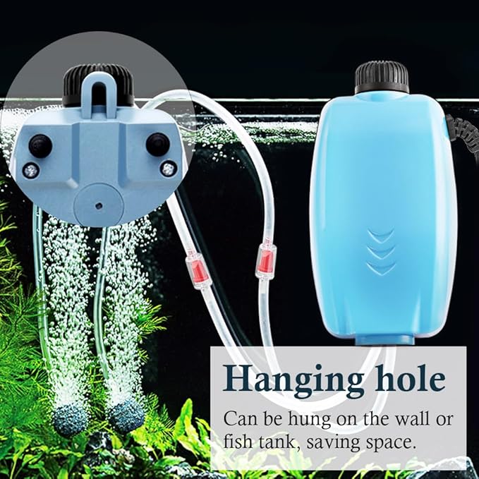 HITOP 3W 80GPH Adjustable Aquarium Air Pump, Upgrade Quiet Oxygen Pump, Powerful Air Aerator for Fish Tank up to 120 Gallon