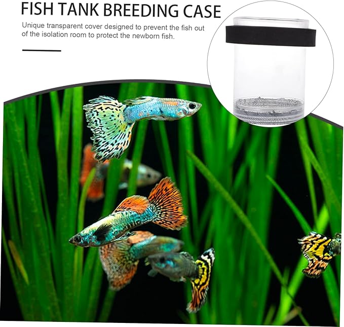 Ipetboom Guppy Breeder Box Aquarium Isolation Fish Hatchery Tank with Transparent Cover for Newborn Fry Protection and Pregnant Guppy Separation